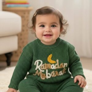 HAND KNITTED CUSTOMIZED "Ramadan Mubarak" BABY SWEATER