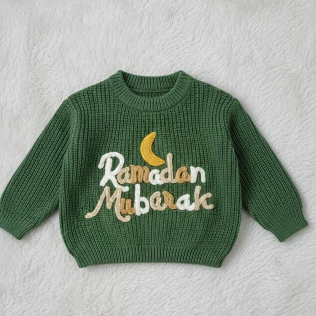Ramzan Mubarak handmade baby sweater