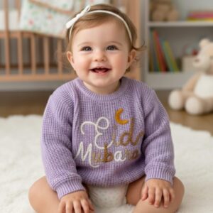Beautiful Customized "Eid Mubarak" baby sweater